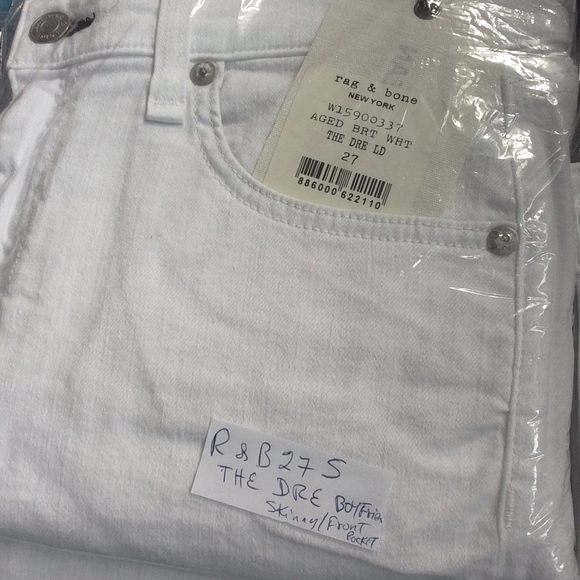 Rag & Bone The DRE Boyfriend Skinny White Jeans NWT - Picture 11 of 14